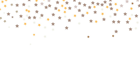 Cartoon background showing golden tiny stars falling from the sky vector illustration. Dreamy, festive illustration for magic, elegant designs or holiday cards