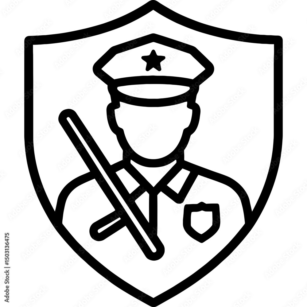 Poster security guard shield icon in vector style