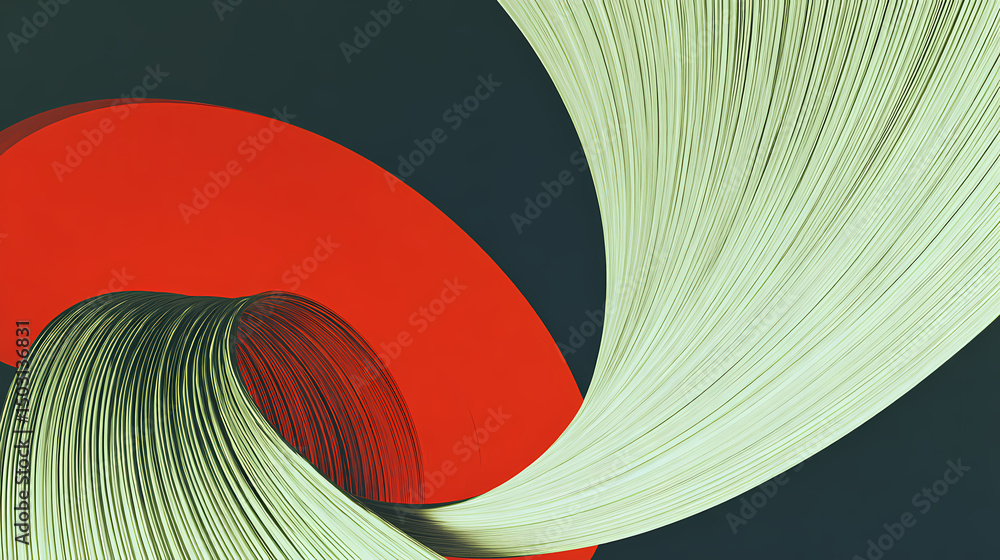 Wall mural abstract minimalist background with group of twisted shapes. 3d render. shape minimalism. illustrati