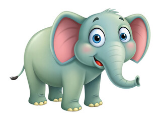 Fototapeta premium Adorable Cartoon Baby Elephant Illustration Cute Animal Character Design Perfect for Children s