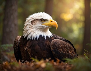 Fototapeta premium eagle flying desert 