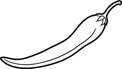 Chili Pepper Line Art Vector Illustration