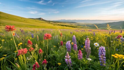 
Close-up of a vibrant sunflower bathed in warm, golden light with lens flare.