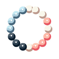 Obraz premium Pastel-colored vector icon of pearl necklace on transparent background for jewelry and elegance concepts