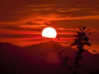 sunset in the mountains