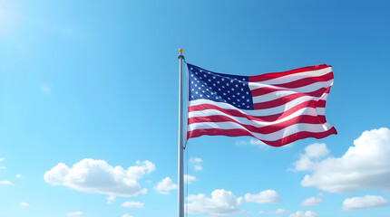 Fototapeta premium American flag, 4th of July celebration concept, patriotic mood, Ai created image