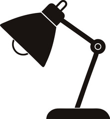 Clip On Lamp Silhouette Vector Illustration 