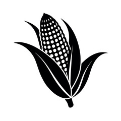 corn black white vector silhouette