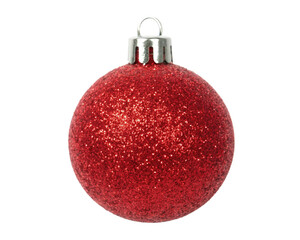 Sparkling Red Glitter Christmas Ornament Festive Holiday Decoration Winter Season Bauble