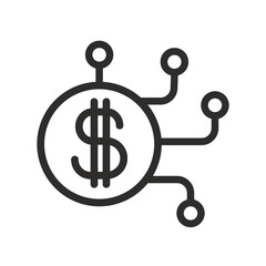 digital currency icon, electronic money, dollar online, vector illustration