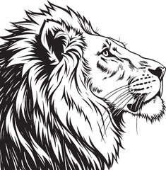 Obraz premium A black & white lion vector 