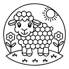 Adorable Cute Sheep Coloring Pages – Fun, Relaxing and Whimsical Sheep Designs for Kids and Adults, Printable PDF, Fluffy Farm Animals, Kawaii Lamb Art