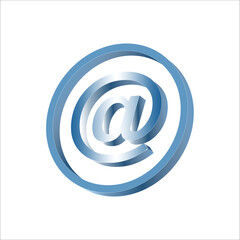 3D Blue At Symbol Icon
