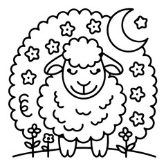 Adorable Cute Sheep Coloring Pages – Fun, Relaxing and Whimsical Sheep Designs for Kids and Adults, Printable PDF, Fluffy Farm Animals, Kawaii Lamb Art