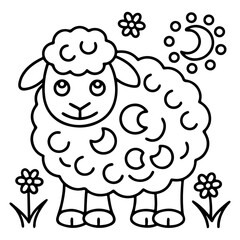 Adorable Cute Sheep Coloring Pages – Fun, Relaxing and Whimsical Sheep Designs for Kids and Adults, Printable PDF, Fluffy Farm Animals, Kawaii Lamb Art