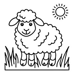 Adorable Cute Sheep Coloring Pages – Fun, Relaxing and Whimsical Sheep Designs for Kids and Adults, Printable PDF, Fluffy Farm Animals, Kawaii Lamb Art