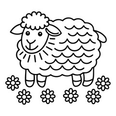 Adorable Cute Sheep Coloring Pages – Fun, Relaxing and Whimsical Sheep Designs for Kids and Adults, Printable PDF, Fluffy Farm Animals, Kawaii Lamb Art