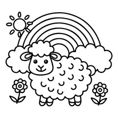 Adorable Cute Sheep Coloring Pages – Fun, Relaxing and Whimsical Sheep Designs for Kids and Adults, Printable PDF, Fluffy Farm Animals, Kawaii Lamb Art