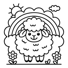 Adorable Cute Sheep Coloring Pages – Fun, Relaxing and Whimsical Sheep Designs for Kids and Adults, Printable PDF, Fluffy Farm Animals, Kawaii Lamb Art