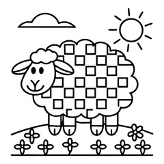 Adorable Cute Sheep Coloring Pages – Fun, Relaxing and Whimsical Sheep Designs for Kids and Adults, Printable PDF, Fluffy Farm Animals, Kawaii Lamb Art
