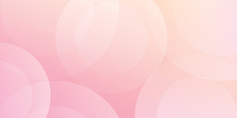 Minimalist banner background, pastel colorful, pink and yellow gradations. Circle effect style geometric, modern