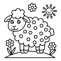 Adorable Cute Sheep Coloring Pages – Fun, Relaxing and Whimsical Sheep Designs for Kids and Adults, Printable PDF, Fluffy Farm Animals, Kawaii Lamb Art