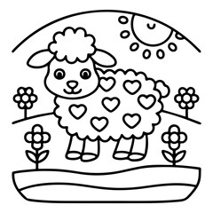 Adorable Cute Sheep Coloring Pages – Fun, Relaxing and Whimsical Sheep Designs for Kids and Adults, Printable PDF, Fluffy Farm Animals, Kawaii Lamb Art