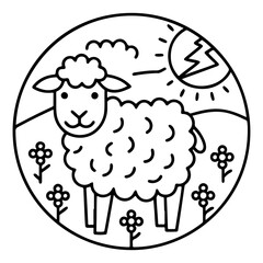 Adorable Cute Sheep Coloring Pages – Fun, Relaxing and Whimsical Sheep Designs for Kids and Adults, Printable PDF, Fluffy Farm Animals, Kawaii Lamb Art