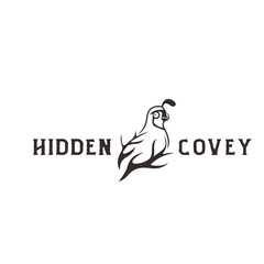 Elegant Silhouette Quail Bird Standing with Branch Logo Design Template