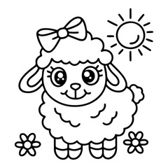 Adorable Cute Sheep Coloring Pages – Fun, Relaxing and Whimsical Sheep Designs for Kids and Adults, Printable PDF, Fluffy Farm Animals, Kawaii Lamb Art