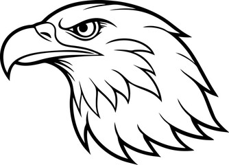 Eagle Head Profile Line Art Vector Illustration