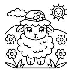 Adorable Cute Sheep Coloring Pages – Fun, Relaxing and Whimsical Sheep Designs for Kids and Adults, Printable PDF, Fluffy Farm Animals, Kawaii Lamb Art