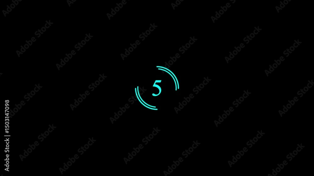 Poster digital abstract circle going in double round and layer cyan color circles endless counting. double 