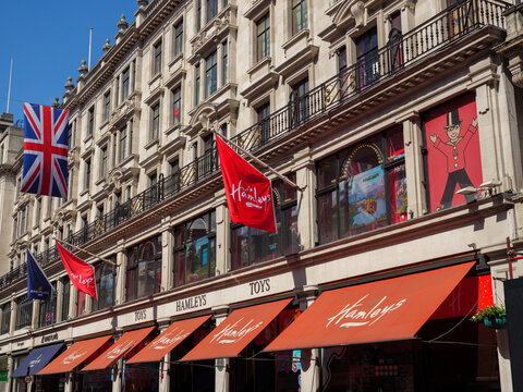 London, UK - May 3, 2025: Hamleys toy shop on Regent Street