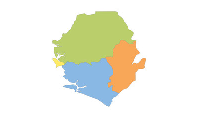 Obraz premium Multicolor Map of Sierra Leone with Provinces