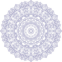Simple mandala design illustration. Elegant mandala design in delicate shades of blue. Mandala Pattern Design.