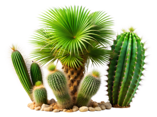 cactus in a pot isolated on white background. PNG Transparent file type with high definition quality And vibrant color grading Available.