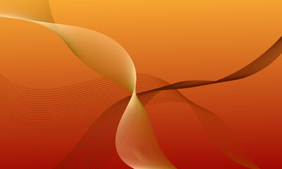 abstract yellow orange smooth lines wave curves on gradient background