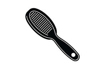 Simple black silhouette of a hairbrush for styling
