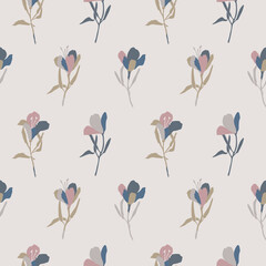 Vector flower illustration seamless repeat pattern