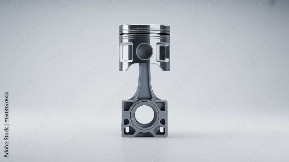 Aufkleber a close up of a piston and connecting rod on a white background in a studio environment setting