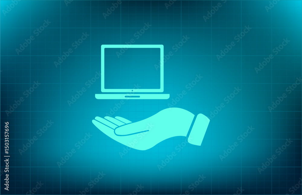 Poster vector icon on a blue background with a gradient