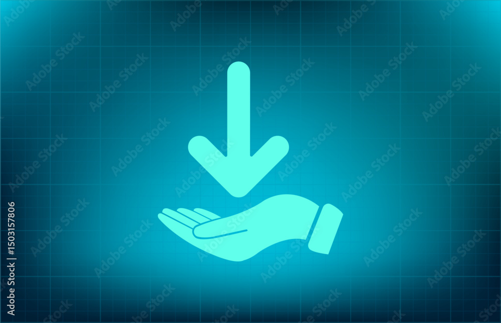 Poster vector icon on a blue background with a gradient