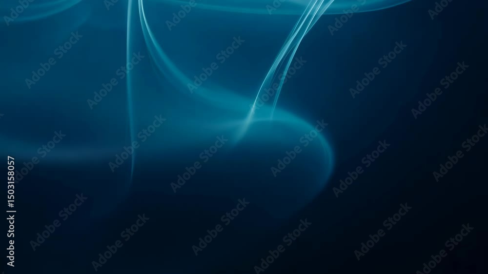 Poster flowing light abstract blue motion background video loop in 4k.
