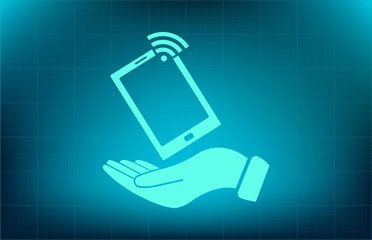 Vector icon on a blue background with a gradient	