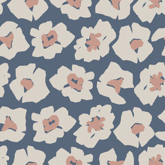 Vector abstract flower motif seamless repeat pattern