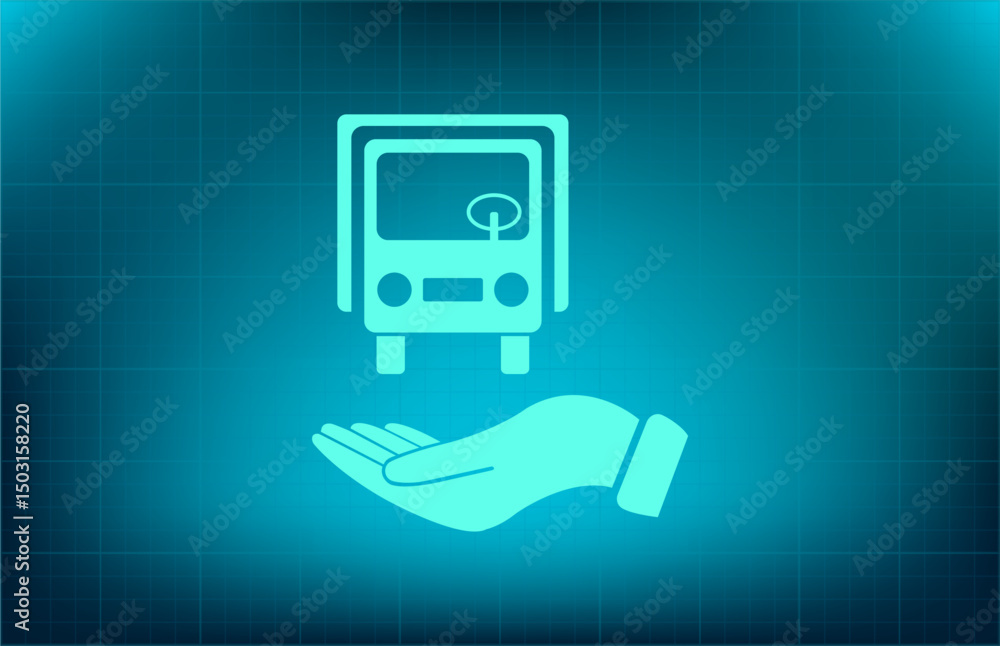Poster vector icon on a blue background with a gradient