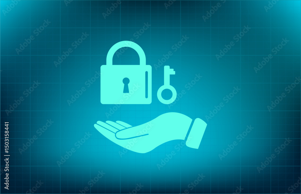Poster vector icon on a blue background with a gradient