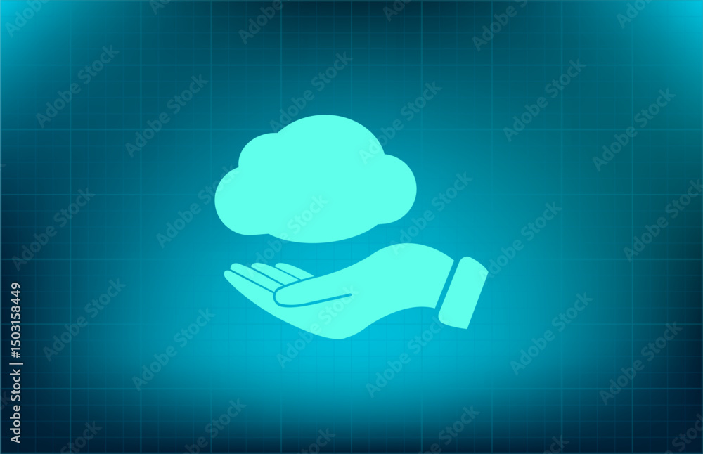 Poster vector icon on a blue background with a gradient