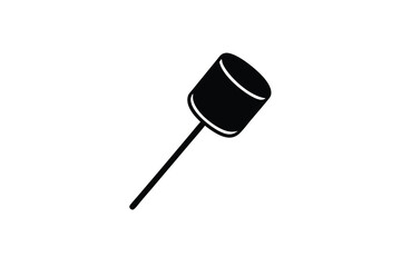 Simple black silhouette marshmallow on stick icon